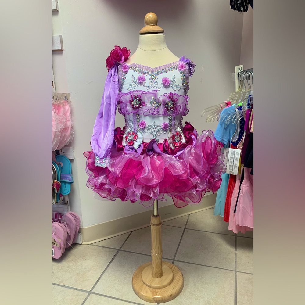 Size 12/18 Month or 5 Corset Cupcake Pageant Dress w/Removable Sleeve & Bow NWT